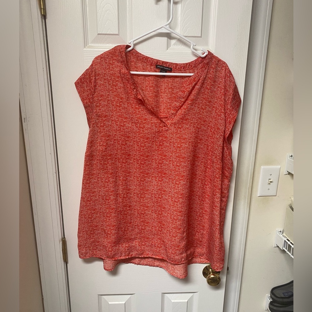 Red and white blouse